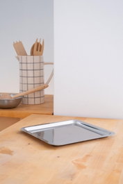 Hermia BSM1026 Bandeja de Acero Inoxidable Plateada 23x23 cm